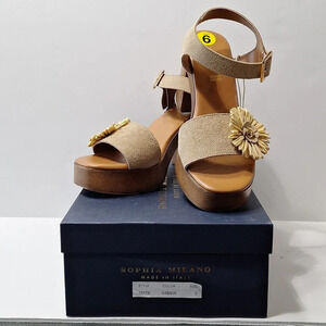 Sophia Milano NEW Made In Italy Bohemian Coquette Platform Y2K Chunky Heels *9.5